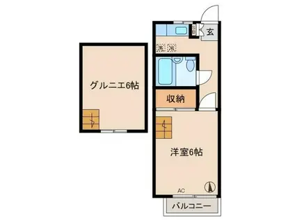 アゼリア五番館(1K/2階)の間取り写真