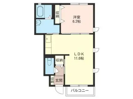 アムルーズ(1LDK/1階)の間取り写真