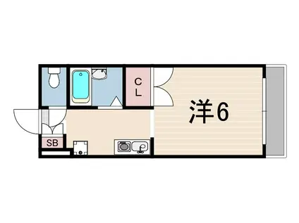 タウンコート小河通(1K/1階)の間取り写真