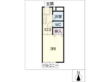 PRESENCEII(1K/2階)の間取り写真