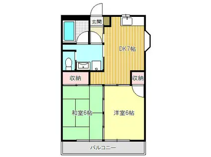 リキマンション(2DK/3階)の間取り写真
