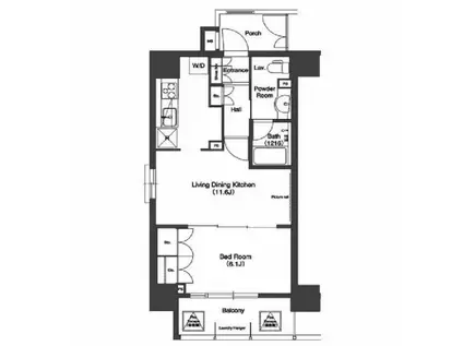 コンフォリア浅草松が谷(1LDK/14階)の間取り写真