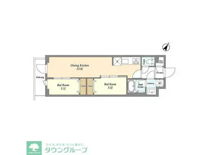 ドゥーエ曳舟II(2LDK/3階)の間取り写真