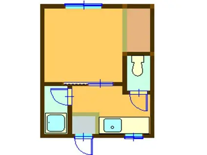 憩いとやすらぎの森(1K/1階)の間取り写真