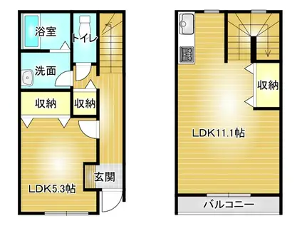メゾン ブランシュ(1LDK/1階)の間取り写真