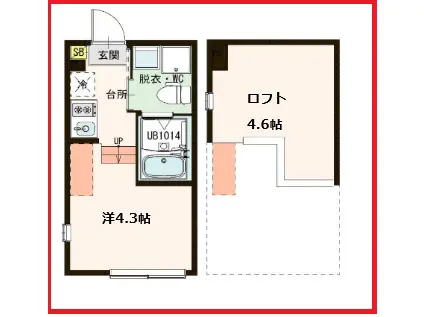 ハーモニーテラス金町VII(ワンルーム/2階)の間取り写真