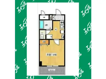 クレスト一社(1K/3階)の間取り写真