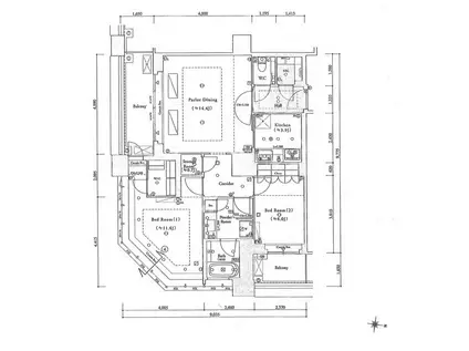 グランフロント大阪オーナーズタワー(2LDK/30階)の間取り写真