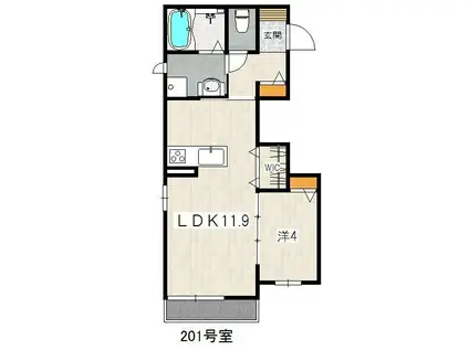 ステーションハイツY(1LDK/2階)の間取り写真