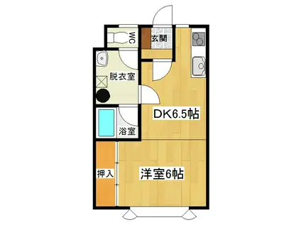 エスポワール元町(1DK/2階)の間取り写真