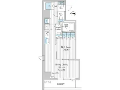グレイスリヴィエール東京八丁堀(1LDK/10階)の間取り写真
