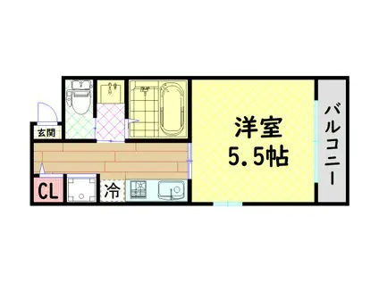 ALVAS(1K/6階)の間取り写真