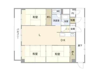 テイネパークビル(3LDK/5階)の間取り写真