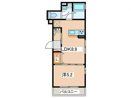 小田急江ノ島線 湘南台駅 徒歩7分 3階建 築3年(1LDK/2階)の間取り写真