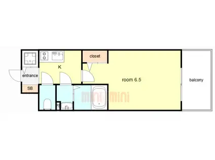 エスリード大阪デュアルゲート(1K/7階)の間取り写真