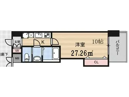 LUXE新大阪イーストII(1K/3階)の間取り写真