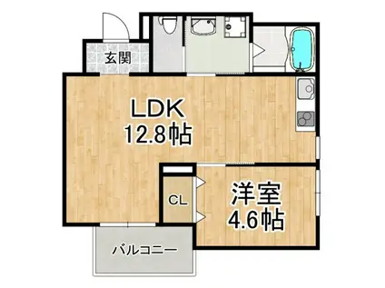 メゾン・ド・MIYAVI(1LDK/4階)の間取り写真