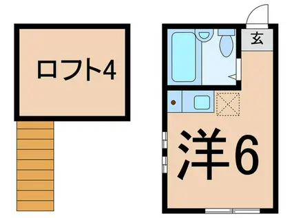 ユナイト尻手アーヴィー(ワンルーム/1階)の間取り写真