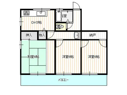 ウエストヴィレッヂ(3DK/2階)の間取り写真