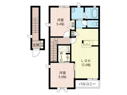 メゾン・フローリッシュA(2LDK/2階)の間取り写真