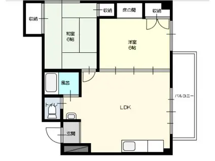関分ビル(2DK/2階)の間取り写真