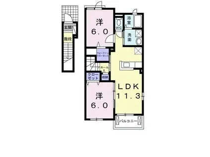 プレインカーサV(2LDK/2階)の間取り写真
