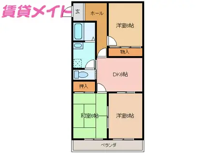 エスペランサ(3DK/3階)の間取り写真