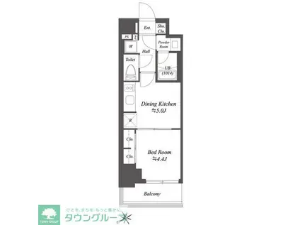 ディームス根岸(1DK/1階)の間取り写真