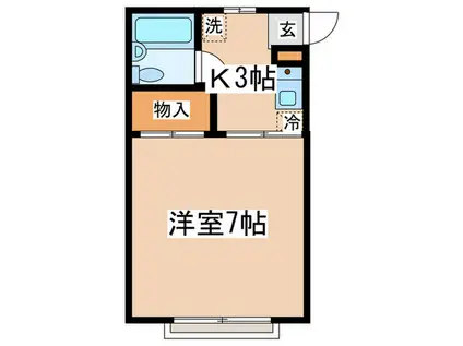 マインズ枡形(1K/1階)の間取り写真