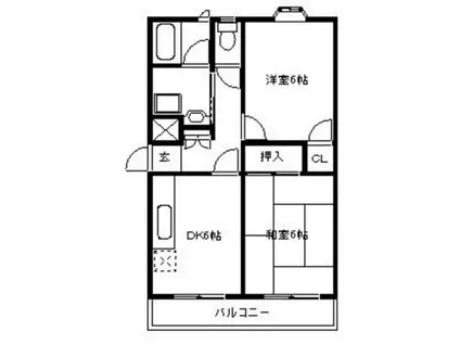 チェリーハイムI(2DK/2階)の間取り写真