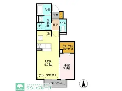 サンルミエールC(1LDK/1階)の間取り写真