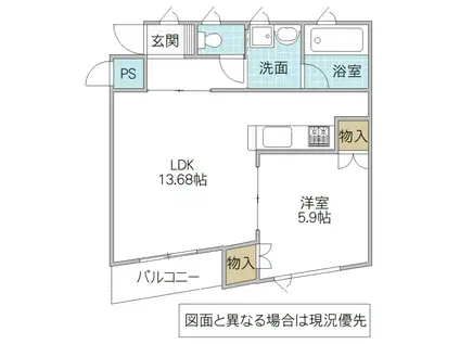 コーキマンションK-4(1LDK/2階)の間取り写真