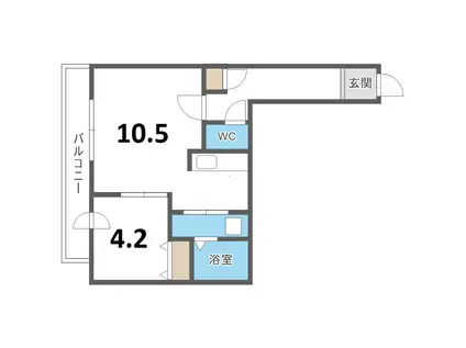 LA SERENE MISONO(1LDK/4階)の間取り写真