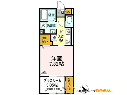 プルミエール(1K/1階)の間取り写真