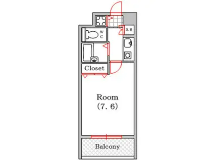 プレサンス西心斎橋(1K/7階)の間取り写真