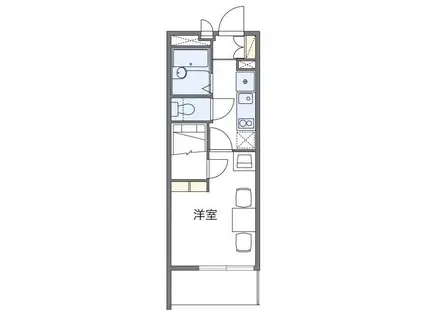 レオパレスシャルムII(1K/2階)の間取り写真