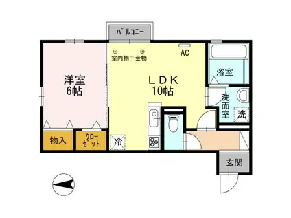 LOHS(1LDK/2階)の間取り写真