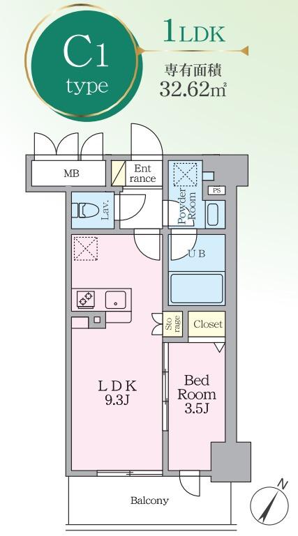 パヴァナジオーネ寺町通(1LDK/7階)の間取り写真