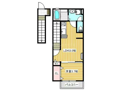 GRAND FIELD みどりの南(1LDK/2階)の間取り写真
