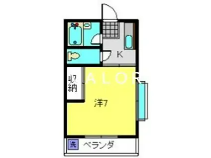 フジハイツ(1K/2階)の間取り写真