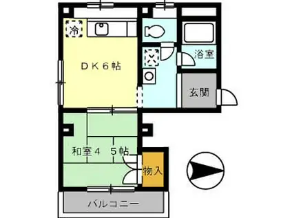 波田マンション(1DK/5階)の間取り写真