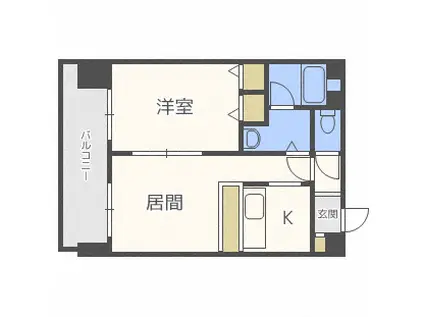 パシフィック元町パッセージ(1LDK/4階)の間取り写真