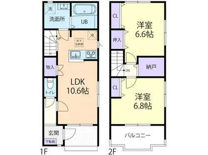 サニーサイト(2LDK/1階)の間取り写真