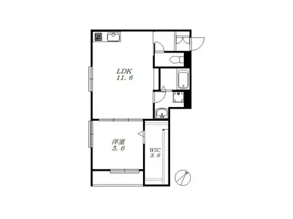 MAISON ウエスト(1LDK/1階)の間取り写真