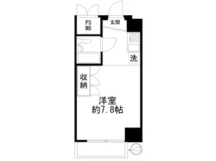 ローズマンション代々木上原203(ワンルーム/2階)の間取り写真