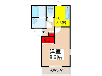 HAUTE COUTURE(1K/2階)の間取り写真