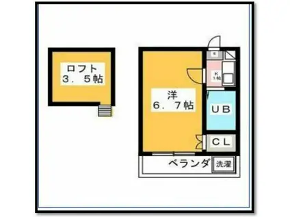 茶所第2(1K/2階)の間取り写真