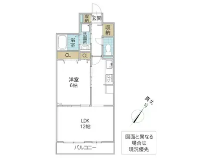 ヴィラバース(1LDK/3階)の間取り写真