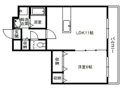 ブランニュー矢野(1LDK/2階)の間取り写真