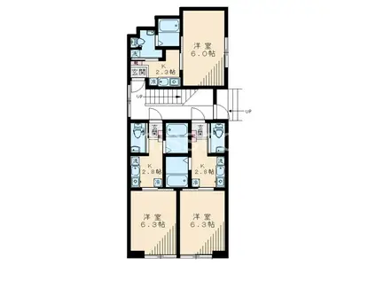 LOTUSUひばりヶ丘(1K/3階)の間取り写真